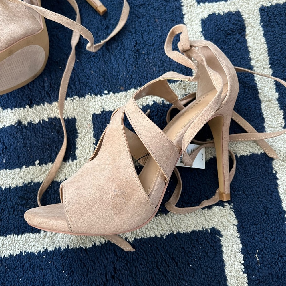 Nude colored express heels